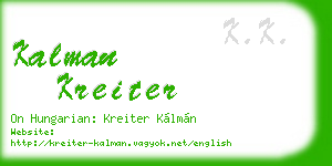kalman kreiter business card