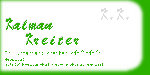 kalman kreiter business card